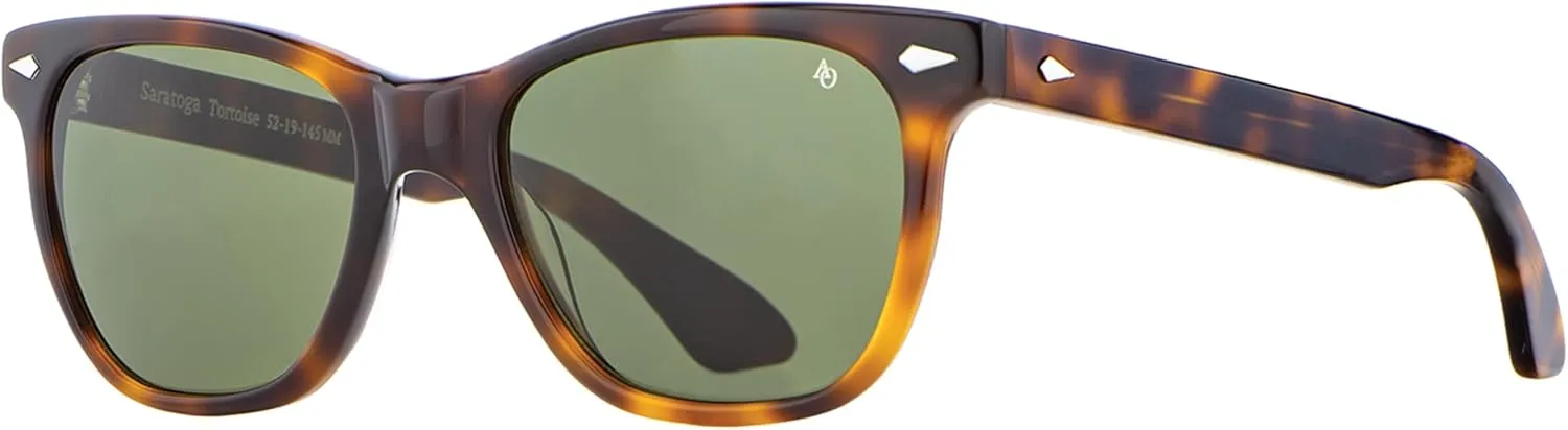 AO Saratoga Sunglasses - Tortoise - Calobar Green AOLite Nylon Lenses - 54-19-145