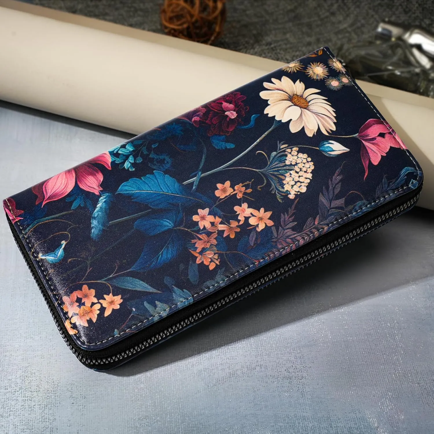 APHISON Wallet Women Large Capacity Clutch Purse For Ladies Card Holder RFID Wristlet Phone Zipper Coin Travel Pocket