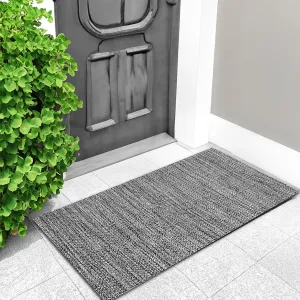 Area Rug Runner Washable - 2'x3' Rugs for Living Room Woven Boho Rug for Bedroom, Bathroom, Entryway, and Farmhouse Entry Decor - Black/Off White