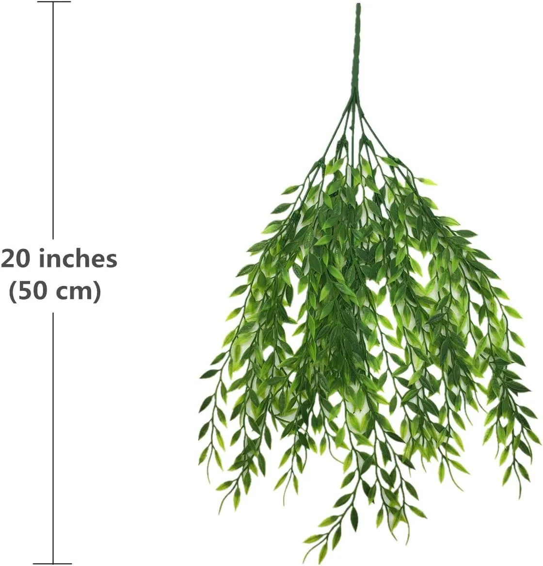 Artificial Weeping Willow, Plastic Plants Greenery Leaves Fake Hanging Vine Faux Ivy Garland UV Resistant for Home Indoor Outdoor Garden Door Wall Baskets Wedding Party Table Decor Decoration - 8 Pcs