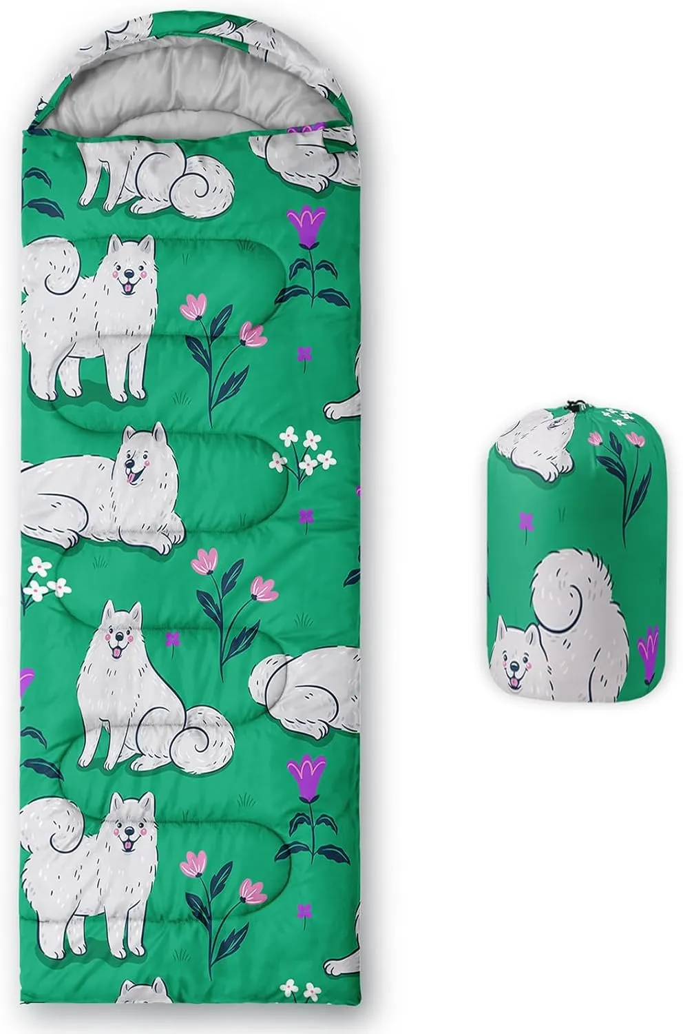 Axolotl Kawaii Dog Sleeping Bag,3 Season Warm And Cool Weather Cartoon Puupy Dog Sleeping Bags For Kids Girls Teens,Animal Waterproof Lightweight Sleeping Bags For Traveling,Outdoors Camping Equipment