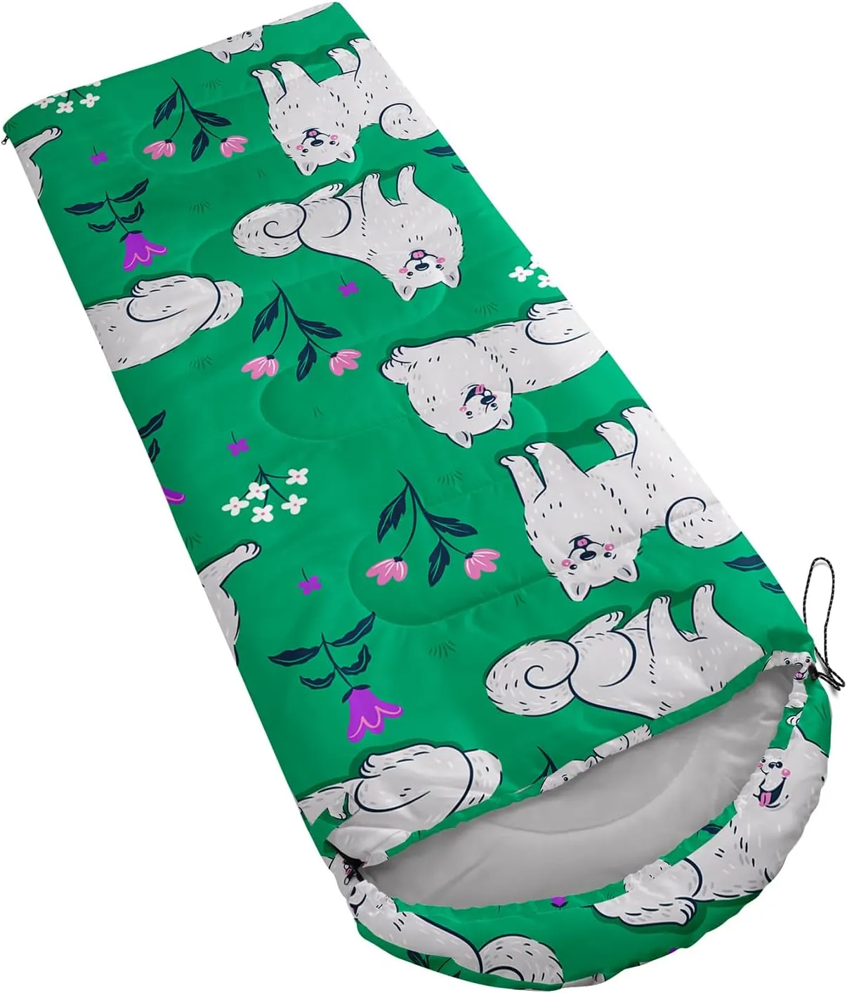 Axolotl Kawaii Dog Sleeping Bag,3 Season Warm And Cool Weather Cartoon Puupy Dog Sleeping Bags For Kids Girls Teens,Animal Waterproof Lightweight Sleeping Bags For Traveling,Outdoors Camping Equipment