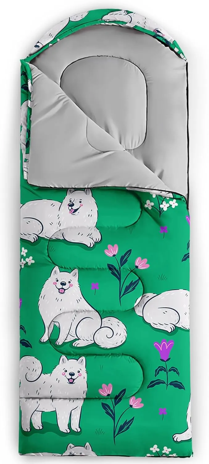 Axolotl Kawaii Dog Sleeping Bag,3 Season Warm And Cool Weather Cartoon Puupy Dog Sleeping Bags For Kids Girls Teens,Animal Waterproof Lightweight Sleeping Bags For Traveling,Outdoors Camping Equipment