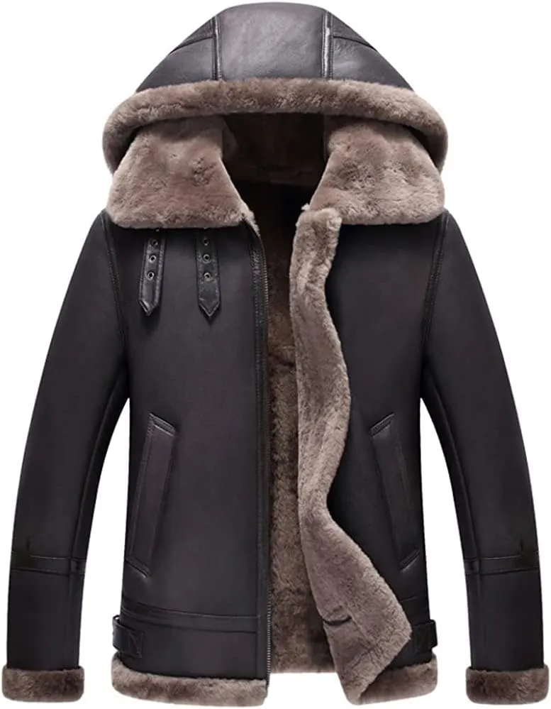 BA Design Men's RAF Aviator Flight Real Leather Jacket Bomber B3 Sheep Skin Jacket