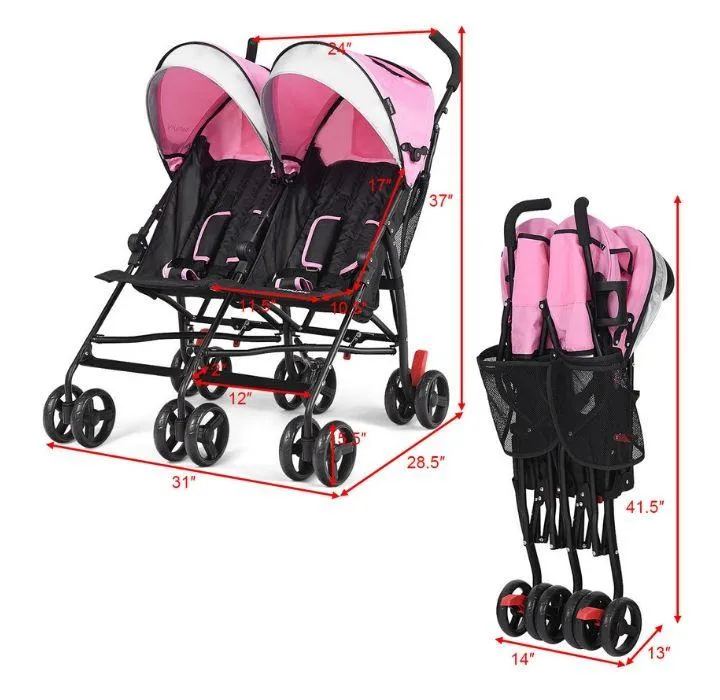 Baby-Joy Foldable Double Stroller