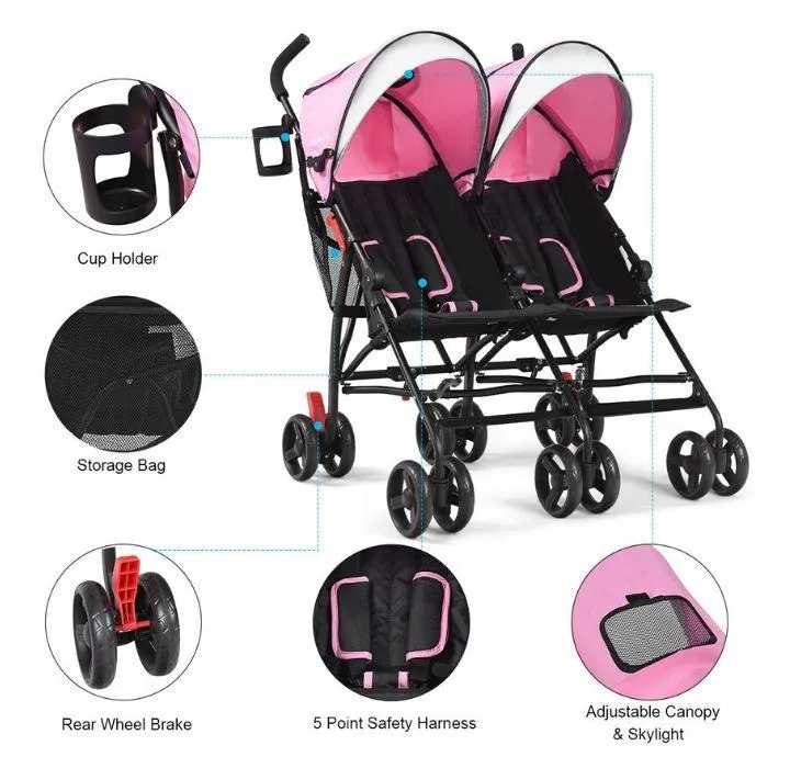 Baby-Joy Foldable Double Stroller