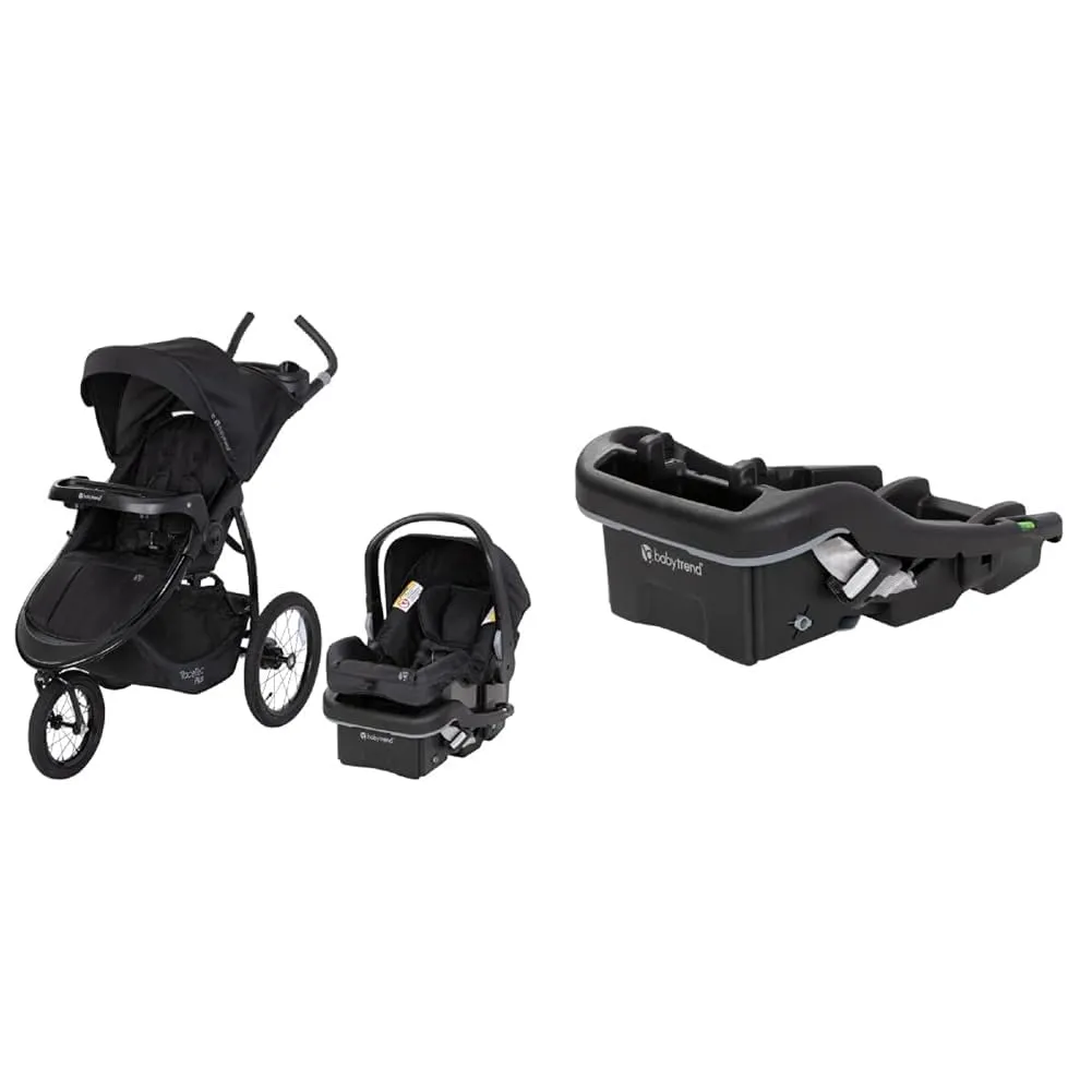 Baby Trend Expedition Race Tec Plus Jogger Travel System, Ultra Black & EZ-Lift™ 35 Plus Infant Car Seat Base,Black