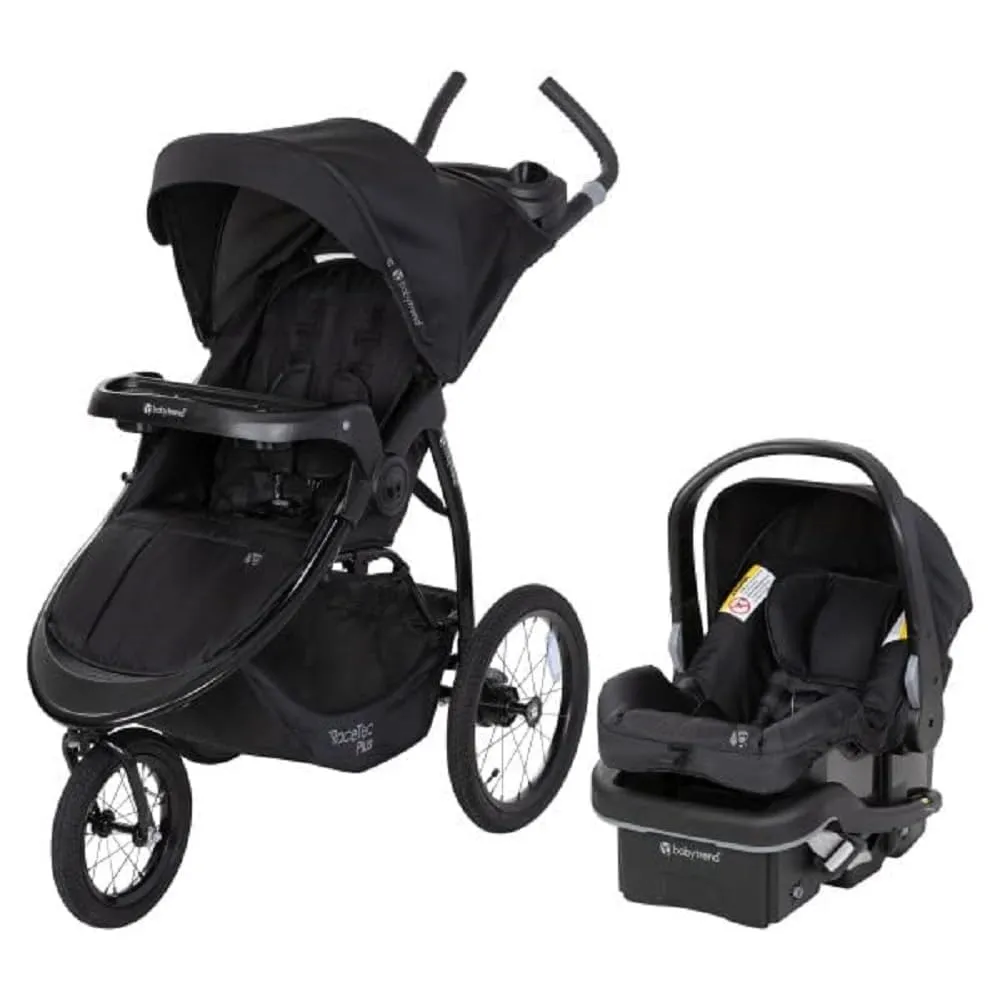 Baby Trend Expedition Race Tec Plus Jogger Travel System, Ultra Black & EZ-Lift™ 35 Plus Infant Car Seat Base,Black