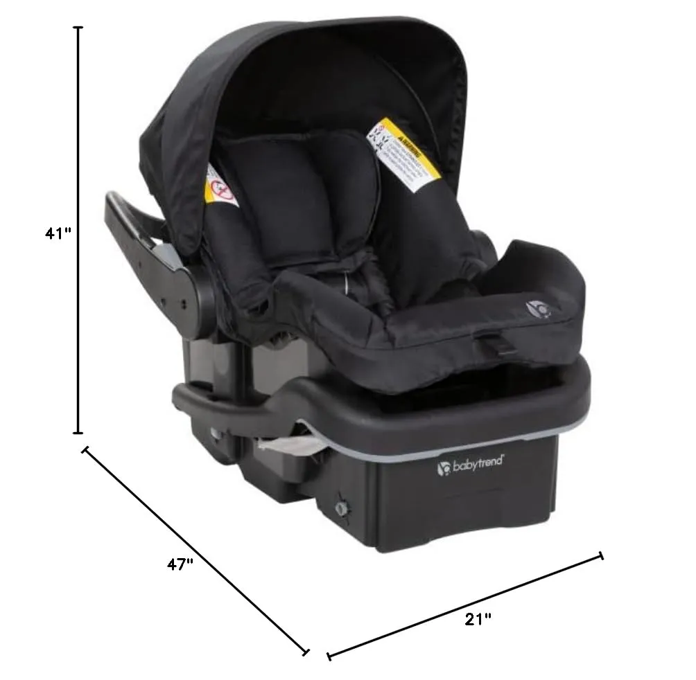 Baby Trend Expedition Race Tec Plus Jogger Travel System, Ultra Black & EZ-Lift™ 35 Plus Infant Car Seat Base,Black