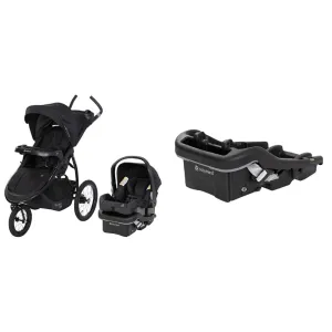 Baby Trend Expedition Race Tec Plus Jogger Travel System, Ultra Black & EZ-Lift™ 35 Plus Infant Car Seat Base,Black