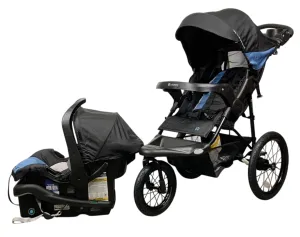 Baby Trend Expedition Zero Flat Jogger Travel System with LED Lights, 2024, Dash Blue