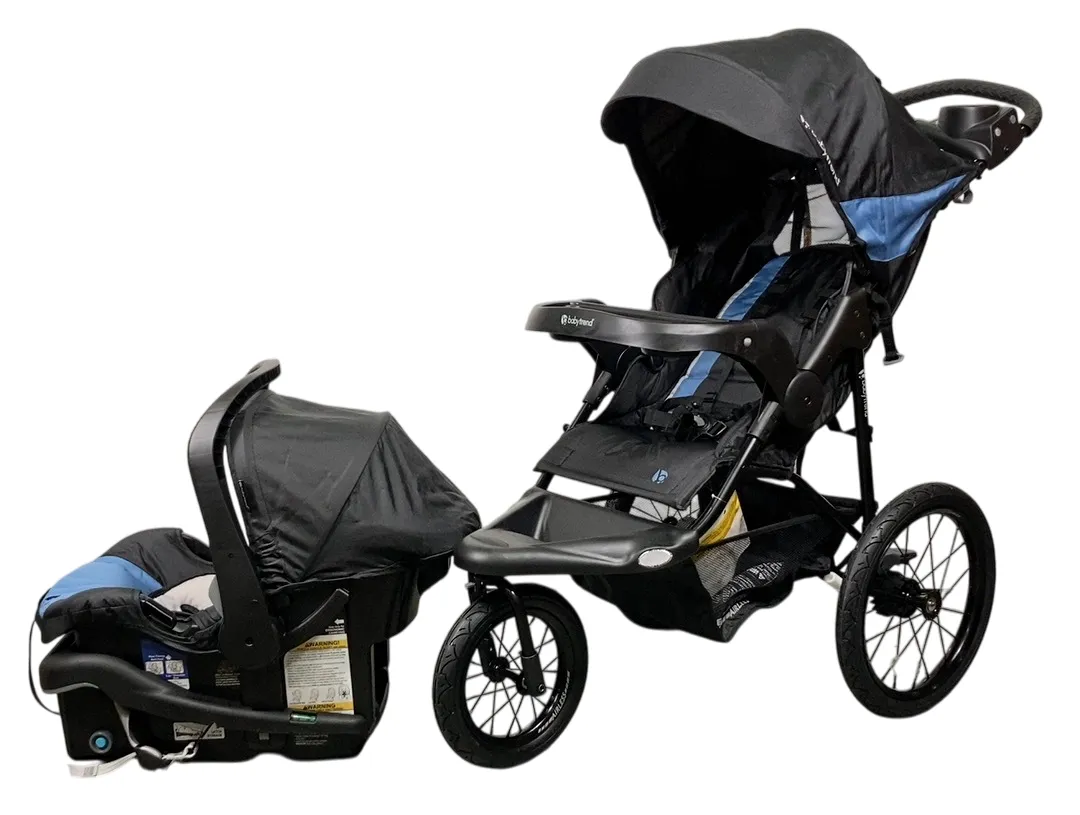 Baby Trend Expedition Zero Flat Jogger Travel System with LED Lights, 2024, Dash Blue