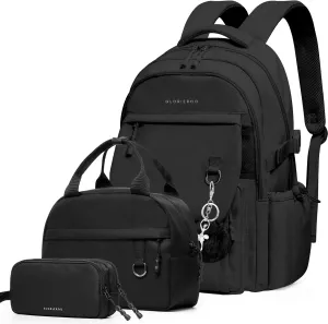 Backpack Travel Backpack Bookbag Casual Daypack for School, Multi-pocket School Bag Lunch Bag Pencil Case for Teens