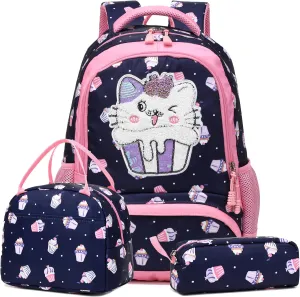 Backpack Unicorn for Girls School Preschool Backpack for Girls 3 IN 1 School Bookpack Set with Lunch Bag Pencil Bag