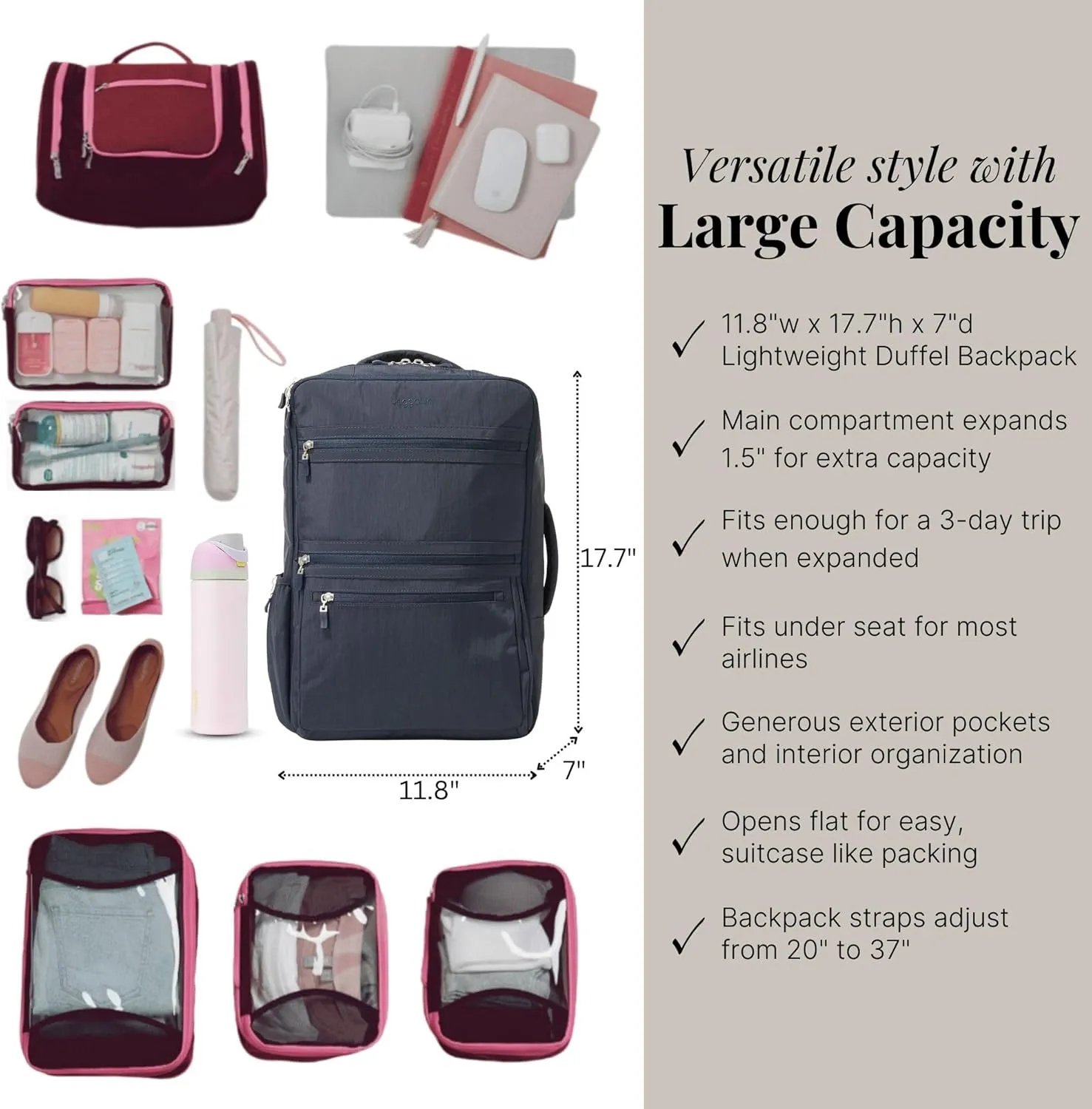 Baggallini Modern Convertible Travel Backpack