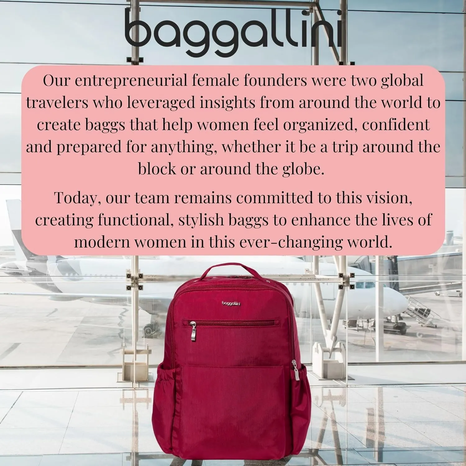 Baggallini Tribeca Expandable Laptop Backpack - 15"x11" Lightweight Work Travel Bag w/Luggage Sleeve & RFID