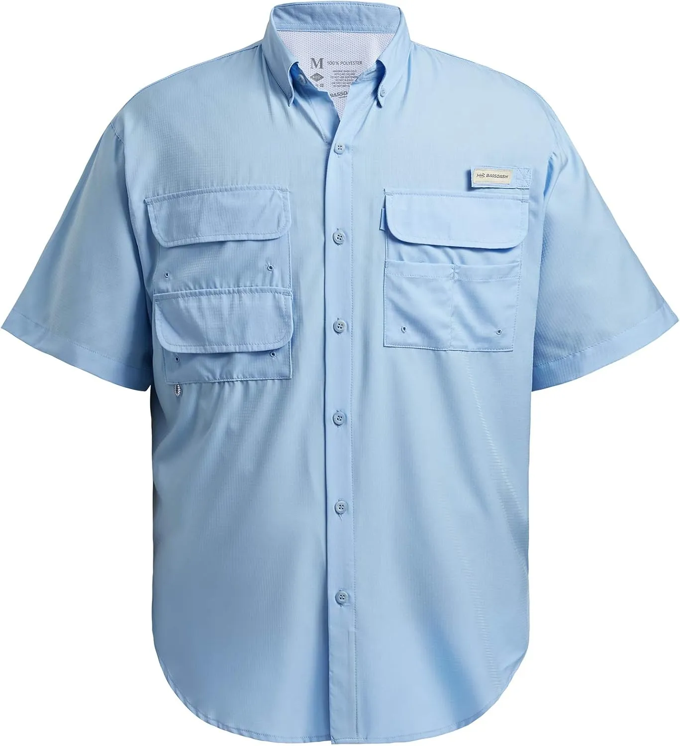 BASSDASH UPF 50 Men’s Fishing Dress Shirt Button Down Woven Short Sleeve Outdoor