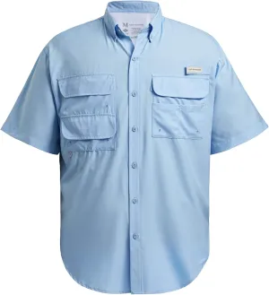 BASSDASH UPF 50 Men’s Fishing Dress Shirt Button Down Woven Short Sleeve Outdoor