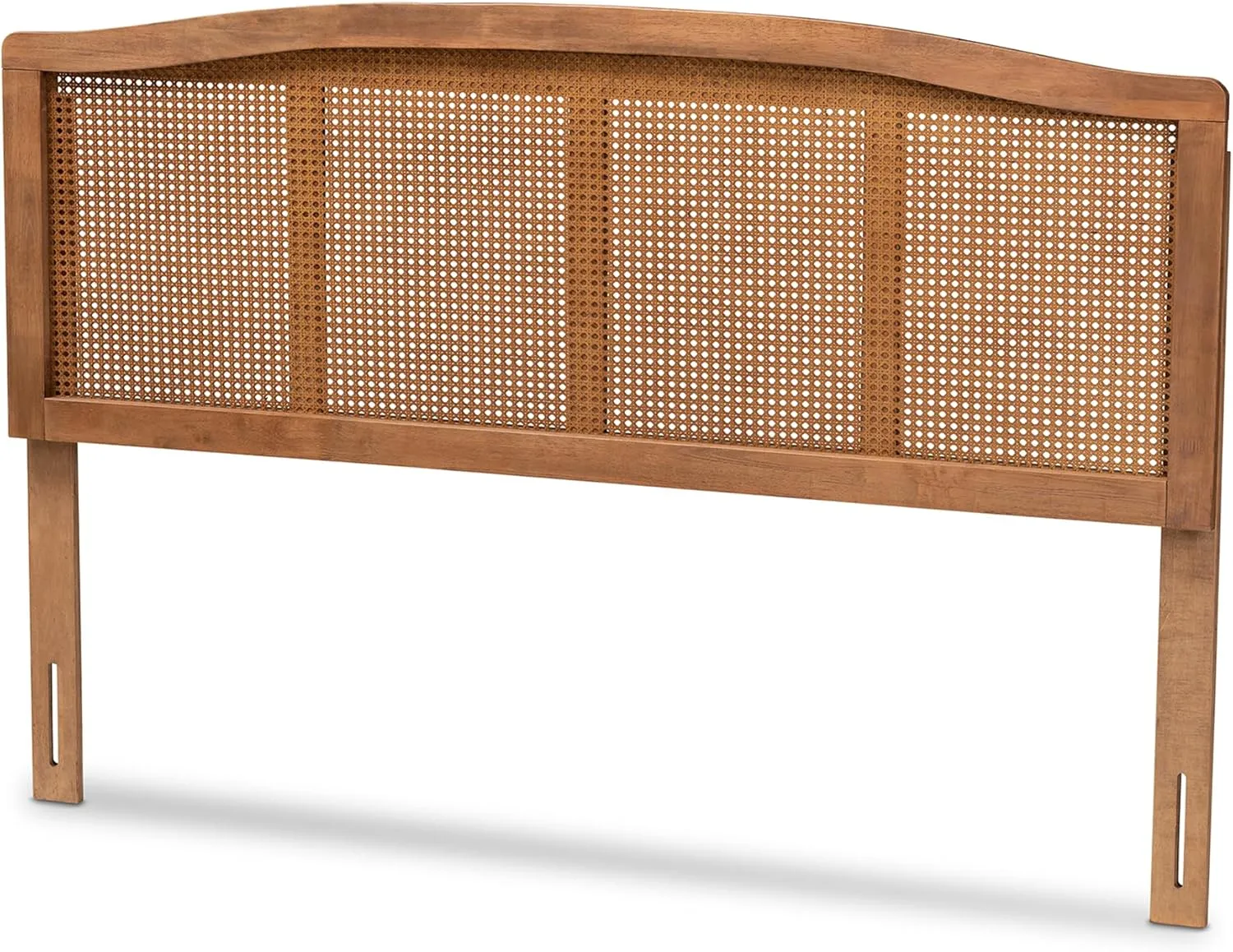 Baxton Studio Marieke Synthetic Rattan King Size Headboard, Ash Walnut