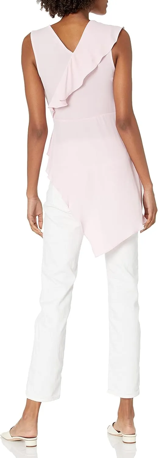BCBGMAXAZRIA Women's Woven Asymmetrical Wrap Top