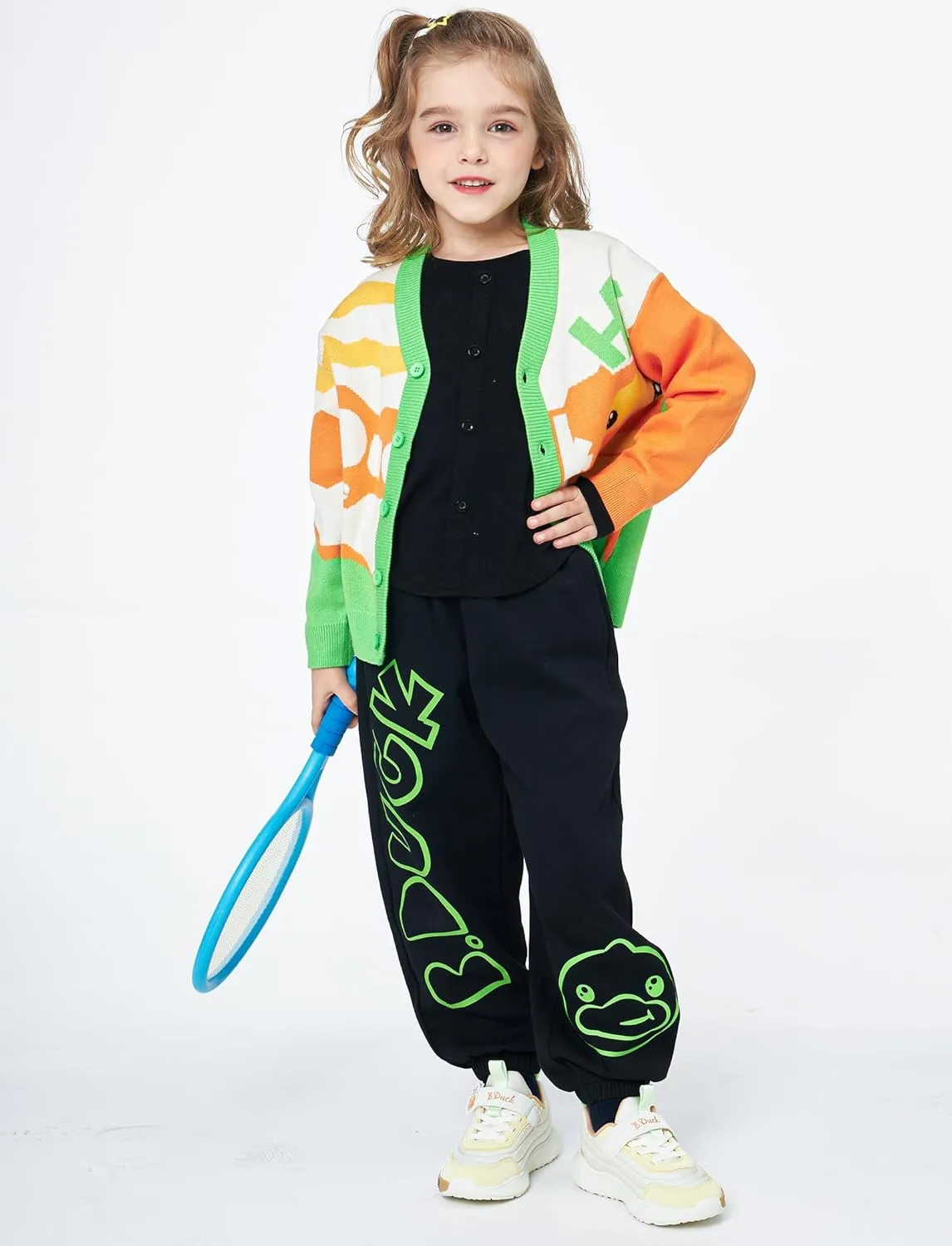 B.Duck Unisex Kids Sweatpants with Pockets Cartoon Duck Elastic Waist Joggers Pants for Toddler Boys Girls (3-12 Years)