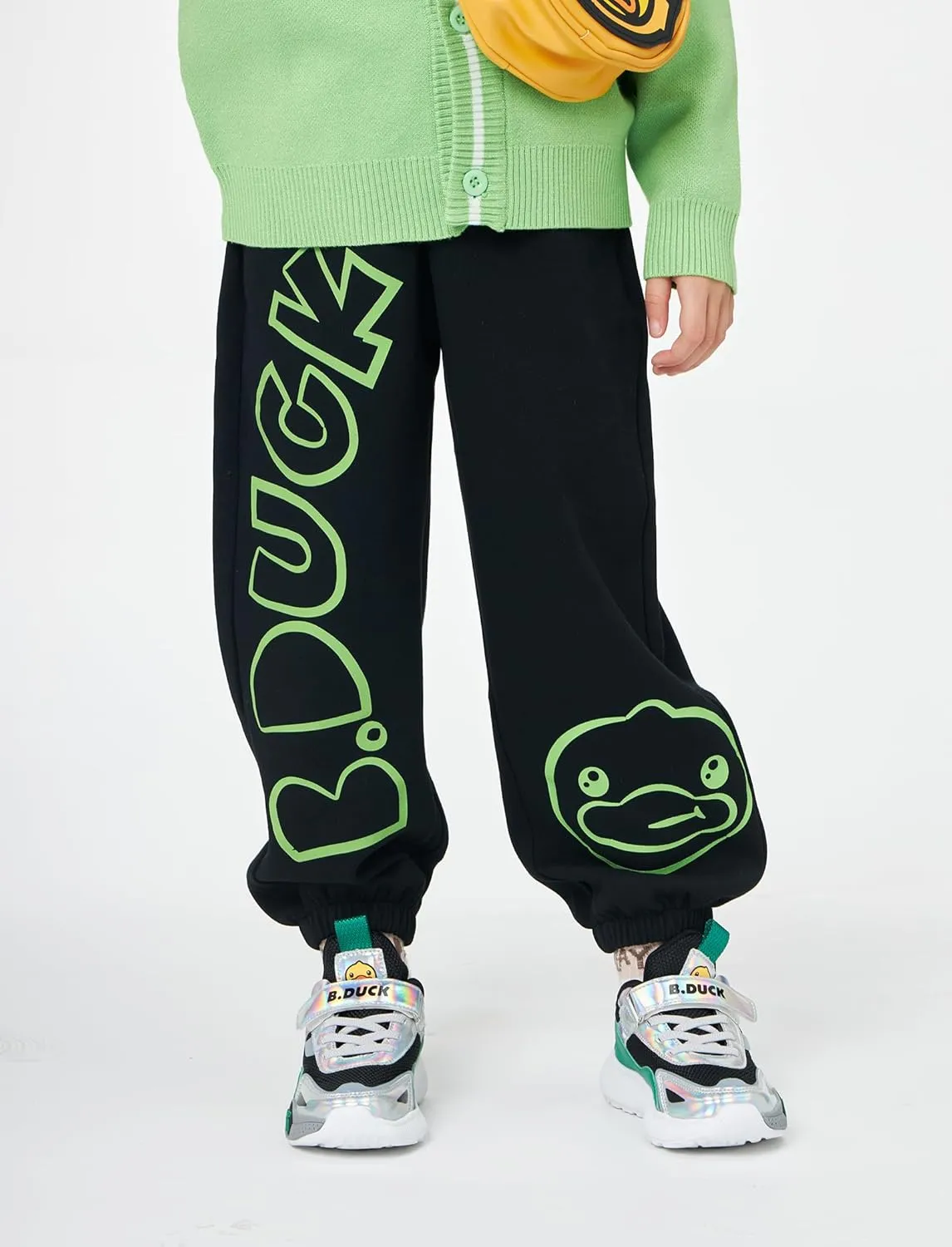 B.Duck Unisex Kids Sweatpants with Pockets Cartoon Duck Elastic Waist Joggers Pants for Toddler Boys Girls (3-12 Years)