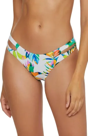BECCA Women's Isla Verde Hipster Bikini Bottom, Tropical Print, Cheeky Coverage, Swimwear Separates