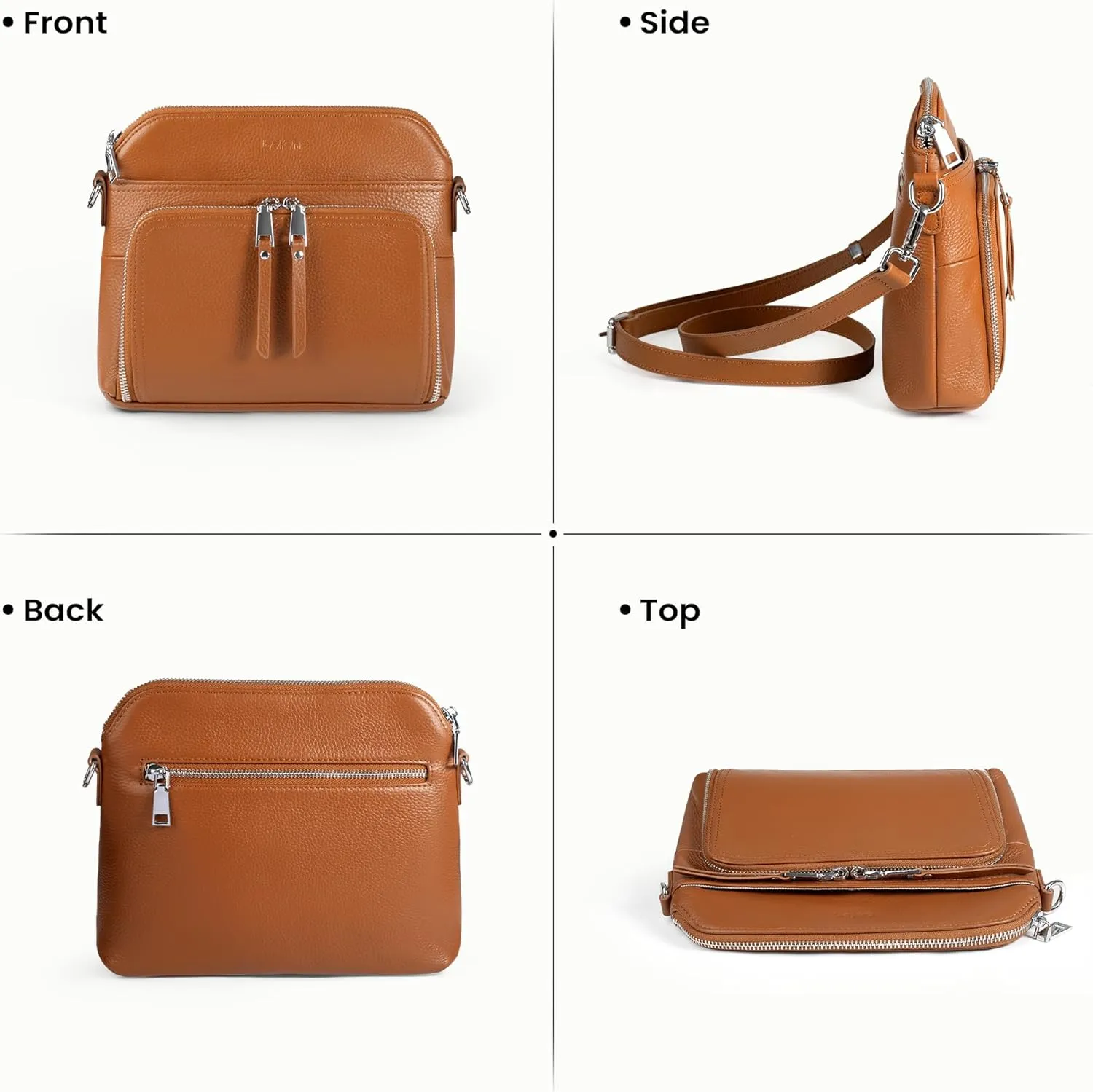befen Genuine Leather Crossbody Purses for Women, Women's Small Crossbody Shoulder Bag with Built in RFID Wallet