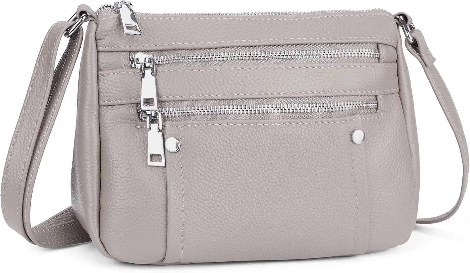 befen Genuine Leather Small Crossbody Bags Purses for Women Pocketbooks Shoulder Bag Satchel Purse with Multi Zipper Pockets