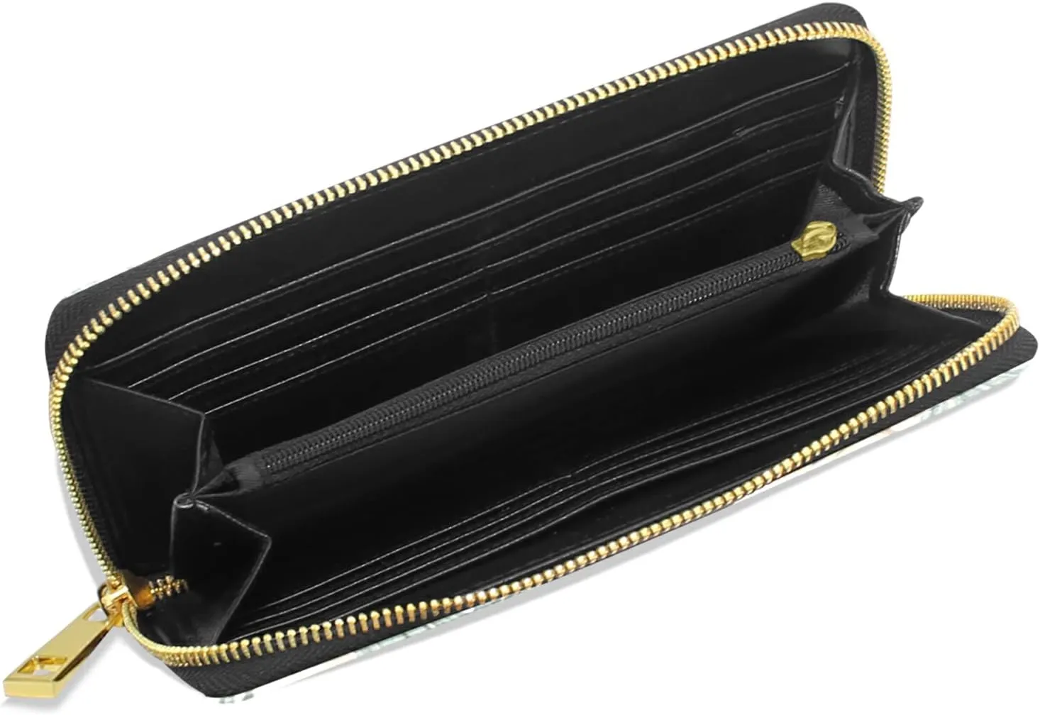 Beige Tropical Hibiscus Flowers Leaves Exotic Jungle Palm Leaves Leather Long Wallet Organizer with Zipper Purse Clutch Bag for Women Men Key Card Coin Passport Checkbook