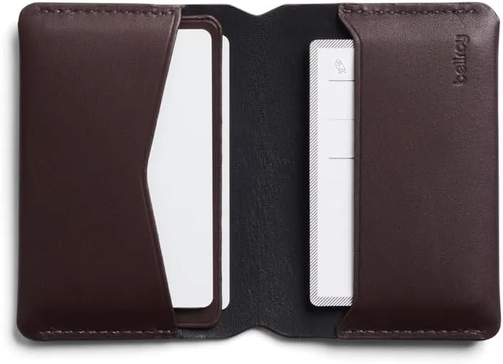 Bellroy Under Cover (slimline leather card wallet/holder with card storage, quick access slot, plus space for folded bills) - DeepPlum