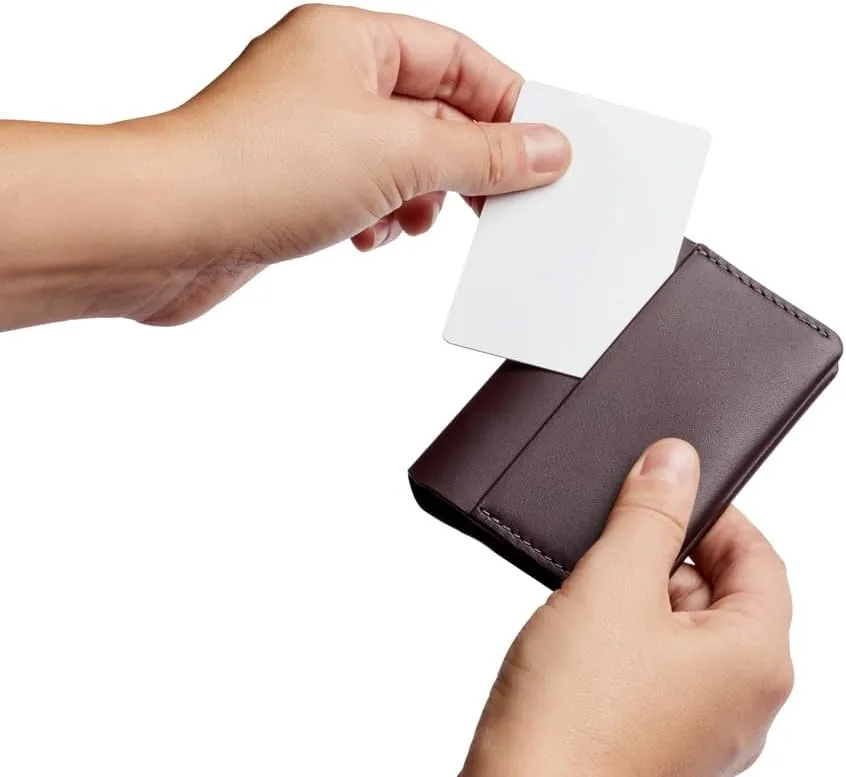 Bellroy Under Cover (slimline leather card wallet/holder with card storage, quick access slot, plus space for folded bills) - DeepPlum