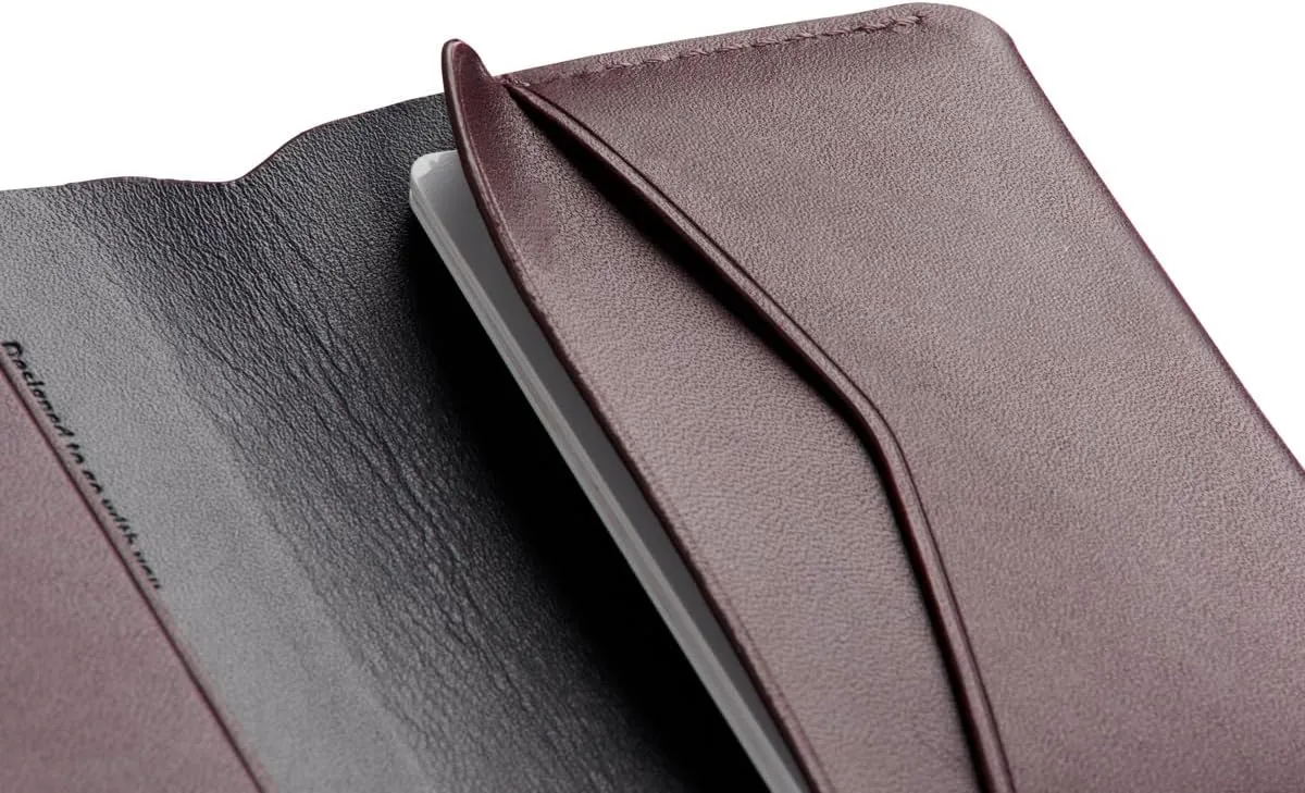 Bellroy Under Cover (slimline leather card wallet/holder with card storage, quick access slot, plus space for folded bills) - DeepPlum