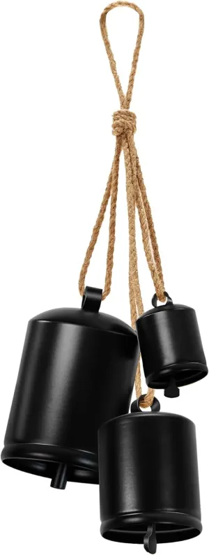 Bells Hanging Decor, Modern Style Decorative Bell, Chic Black Christmas Bells Decorations and Ornaments Set of 3