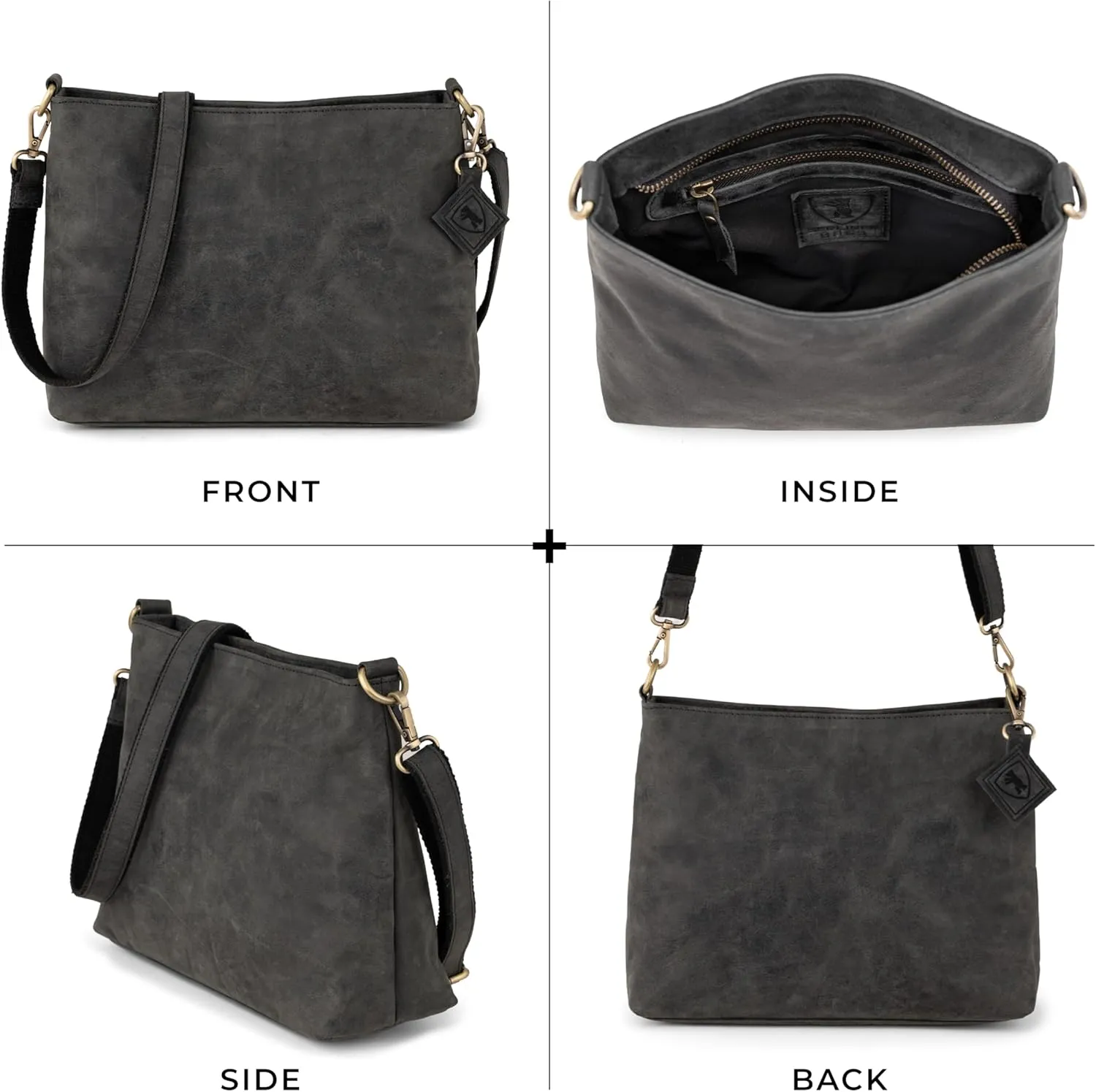 BERLINER BAGS Vintage Genuine Leather Shoulder Bag Marbella, Crossbody Purse for Women, Satchel Bag