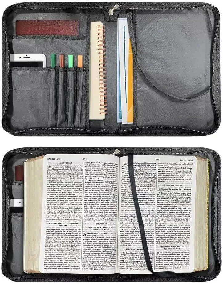 Bible Cover Case, Butterfly Bible Accessories Portable Bible Protector Journal Organizer with Multi Pockets Large Capacity Bible Handy Bag with Pen Slot Design for Church Activities