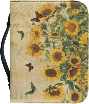 Bible Cover Case, Butterfly Bible Accessories Portable Bible Protector Journal Organizer with Multi Pockets Large Capacity Bible Handy Bag with Pen Slot Design for Church Activities