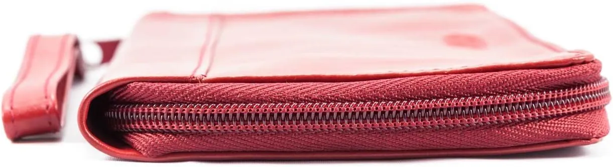 Big Skinny Women's Panther Leather Clutch Slim Wallet, Holds Up to 40 Cards