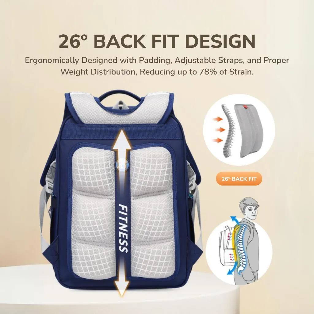 binbes® by Sun Eight Smartz Ergonomic Spine Protection Primary School Bag with 26° Back Fit