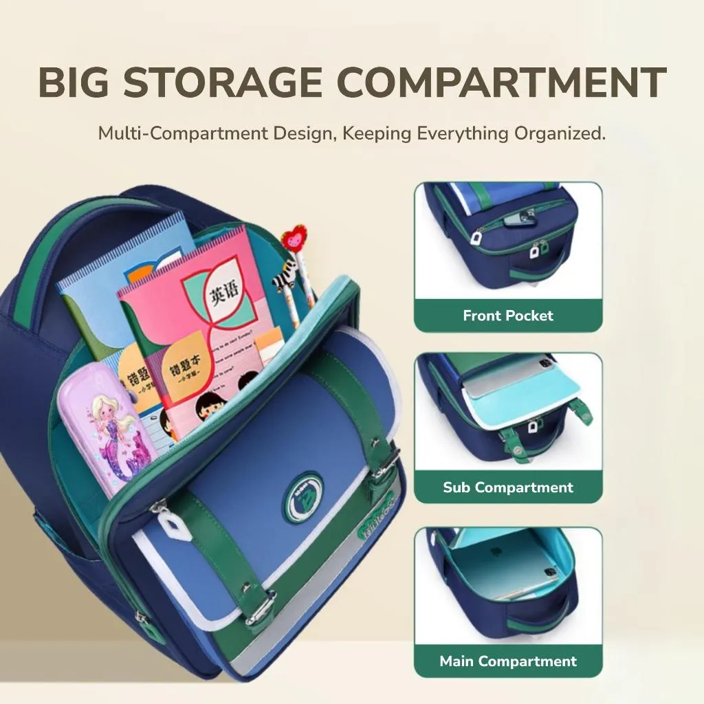 binbes® by Sun Eight Smartz Ergonomic Spine Protection Primary School Bag with 26° Back Fit