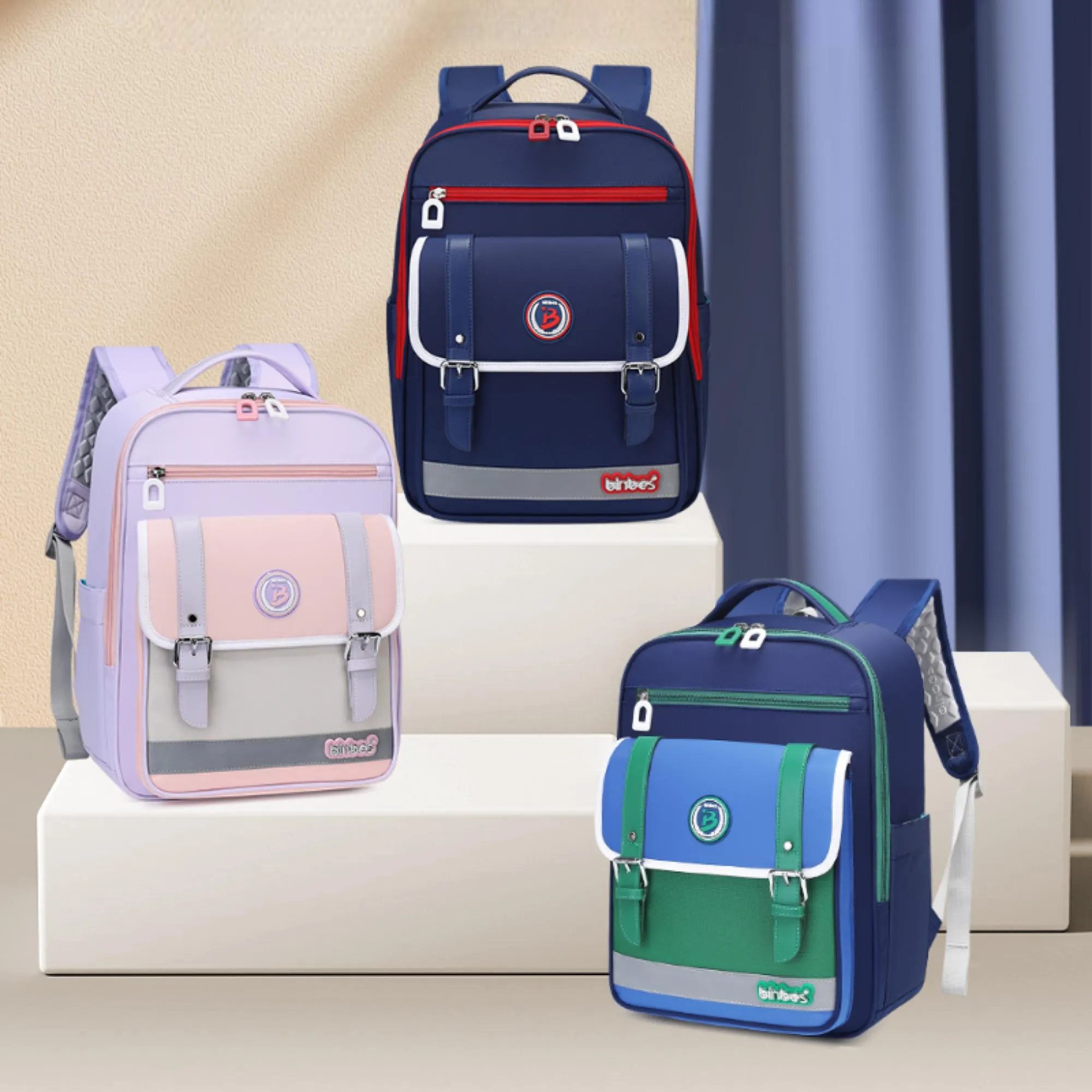 binbes® by Sun Eight Smartz Ergonomic Spine Protection Primary School Bag with 26° Back Fit