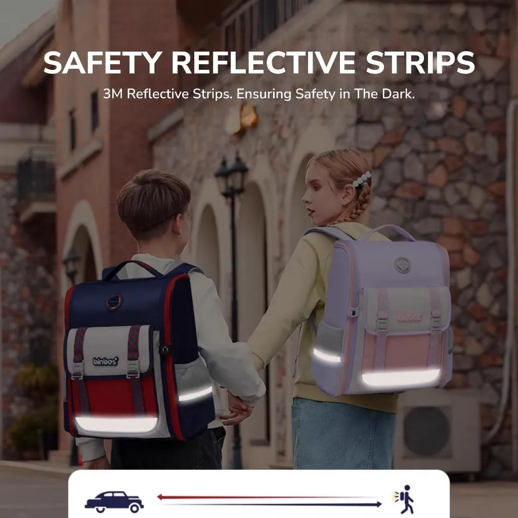 binbes® by Sun Eight Tomz Ergonomic Spine Protection Primary School Bag with 26° Back Fit