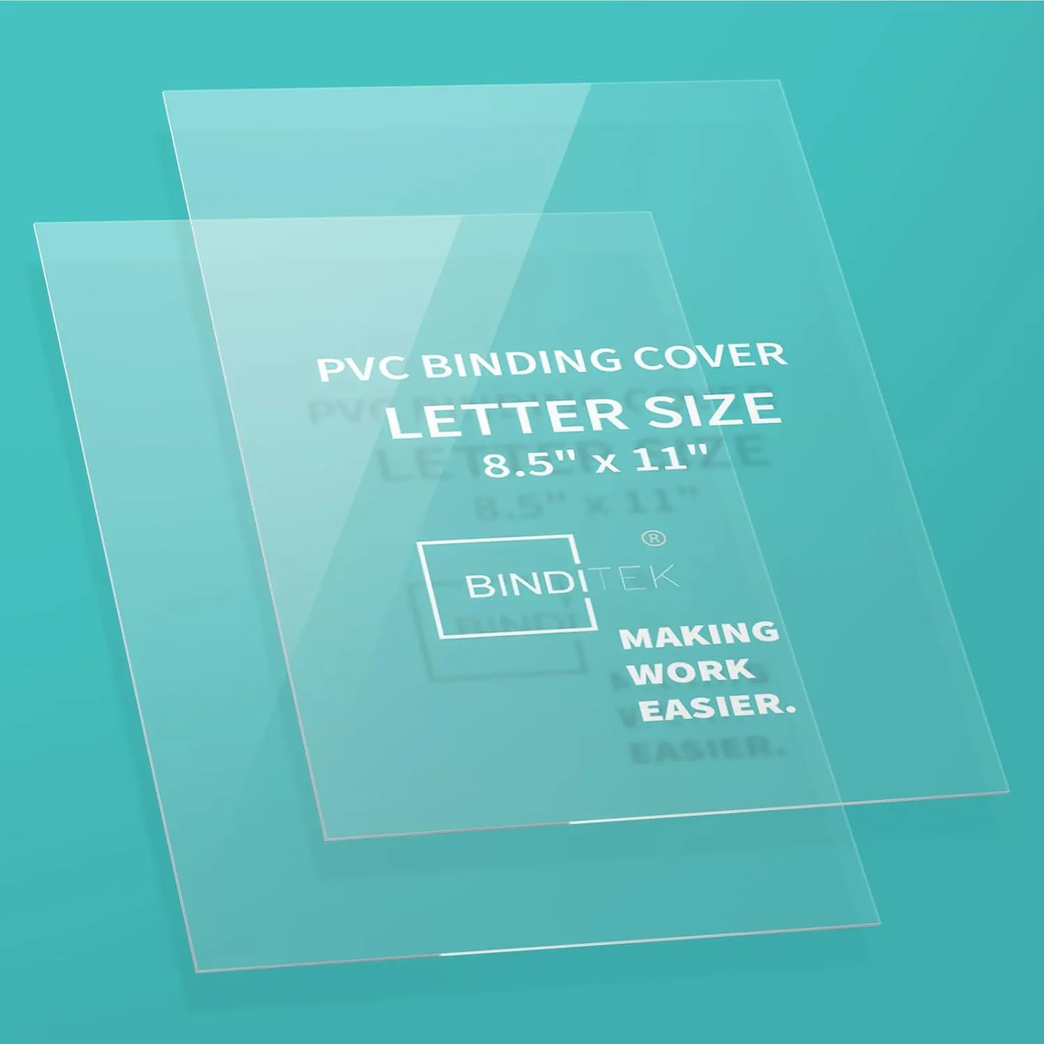Binditek 100 Pack 8mil PVC Clear Binding Presentation Covers, Letter Size, 8.5 x 11 Inches, Square Corners, Un-Punched, Office Supplies