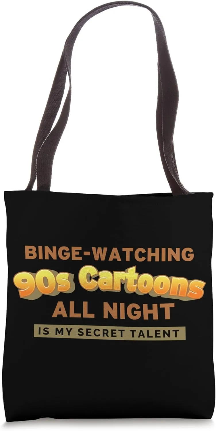Binge-Watching 90s Cartoons Movie TV Cartoon Old School Tote Bag
