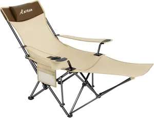 BK&MF Folding Outdoor Camping Chair,Beach Reclining Lounge Camp Chair Space Saving Heavy Duty Director Chair for Outdoor Yard Porch,A
