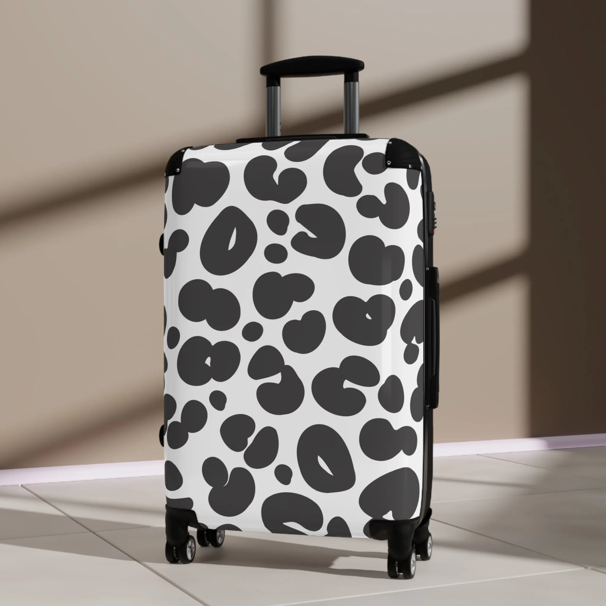 Black and White Cheetah Print Suitcase