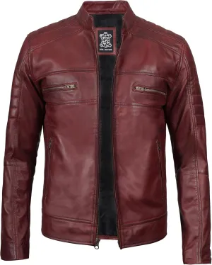 Blingsoul Real Lambskin Men's Leather Jackets - Cafe Racer Style Premium Leather Jacket Men