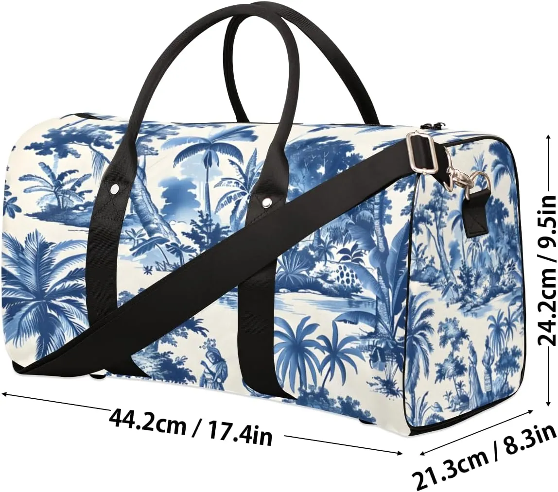 Blue Tree Travel Duffle Bag for Women Men Gym Duffel Foldable Bag Waterproof Weekender Boho Coconut Duffle Tote