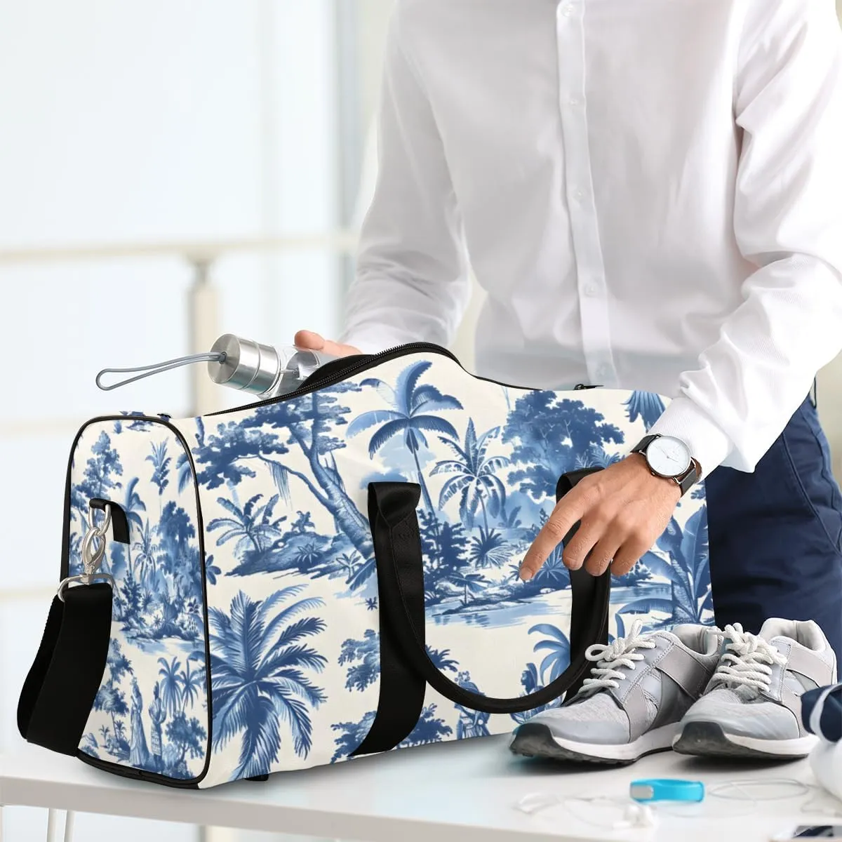 Blue Tree Travel Duffle Bag for Women Men Gym Duffel Foldable Bag Waterproof Weekender Boho Coconut Duffle Tote