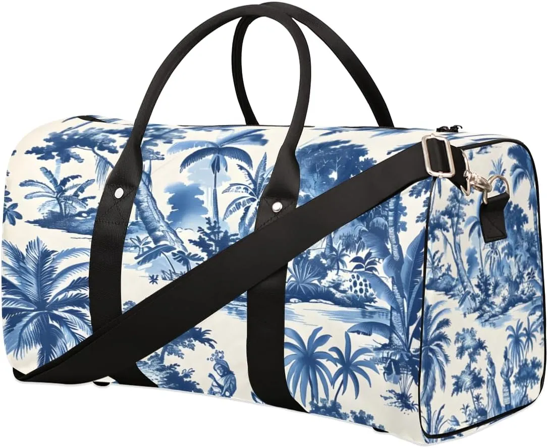 Blue Tree Travel Duffle Bag for Women Men Gym Duffel Foldable Bag Waterproof Weekender Boho Coconut Duffle Tote